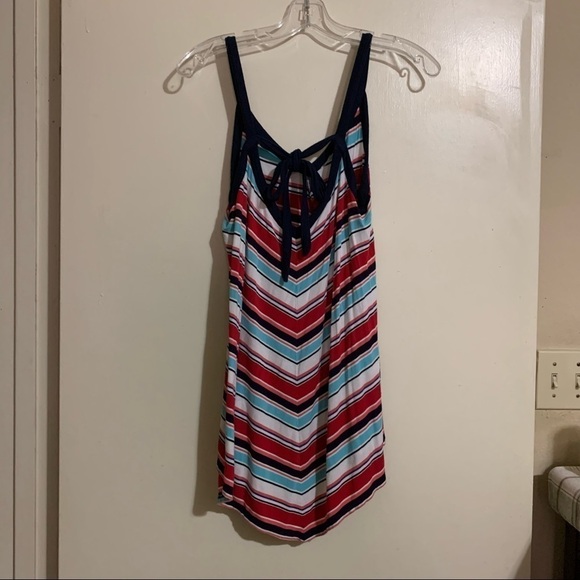 Motherhood Maternity Multi Color Striped V-Neck Sleeveless Tank Top Blouse Small - Picture 7 of 8